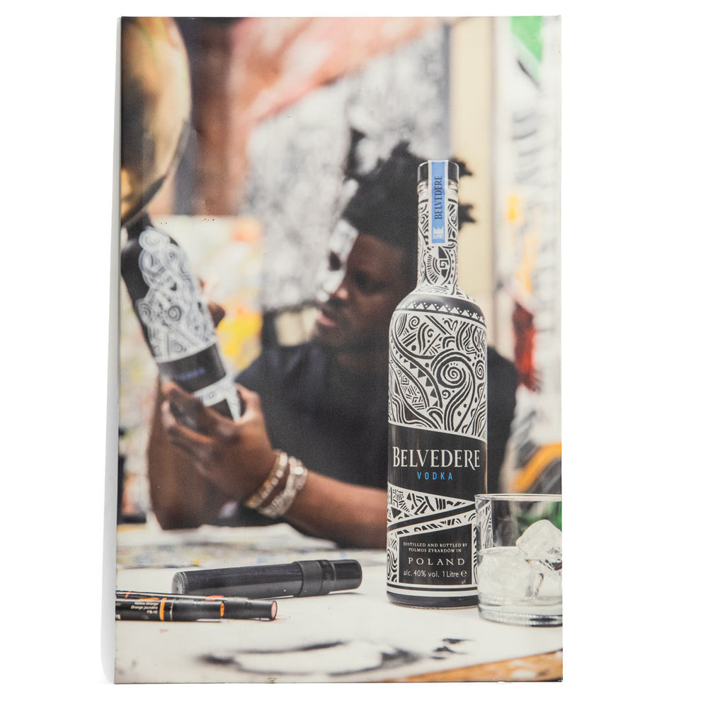 Belvedere Vodka Canvas Wall Art Wall Decoration 120x80 cm Bottle with Pattern