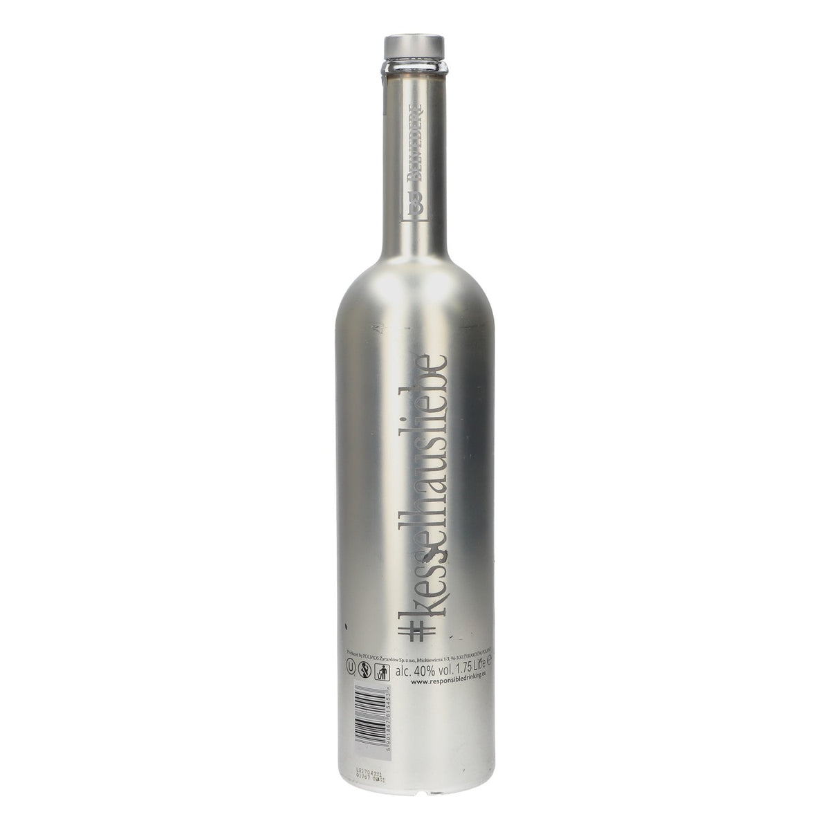 Belvedere Vodka Display Bottle, 1.75 L, Empty Bottle, Chrome Edition with LED, Used – View 3