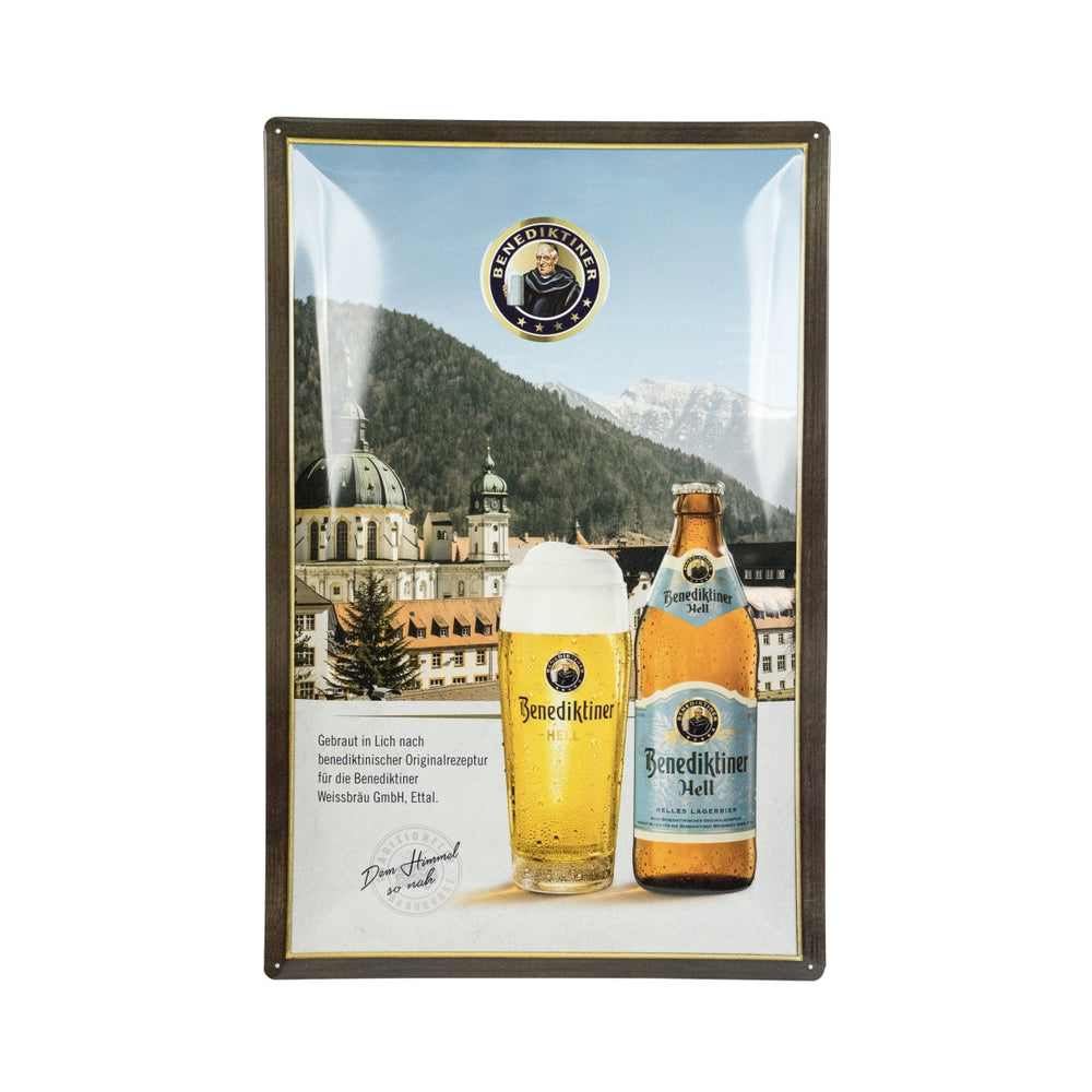 Benedictine beer tin sign "Light" 60x41cm enamel style glass decoration wall sign