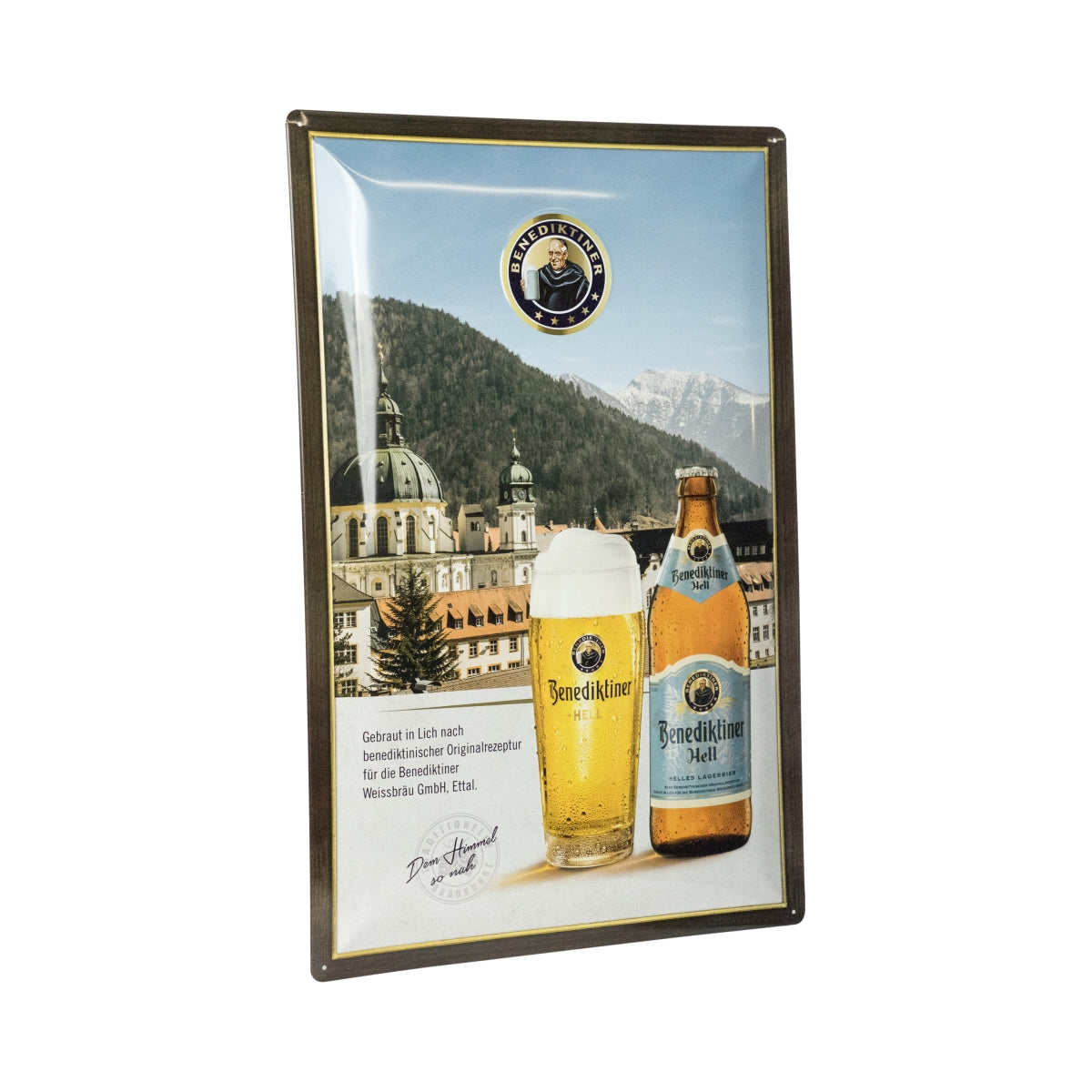Benedictine beer tin sign "Light" 60x41cm enamel style glass decoration wall sign – View 2