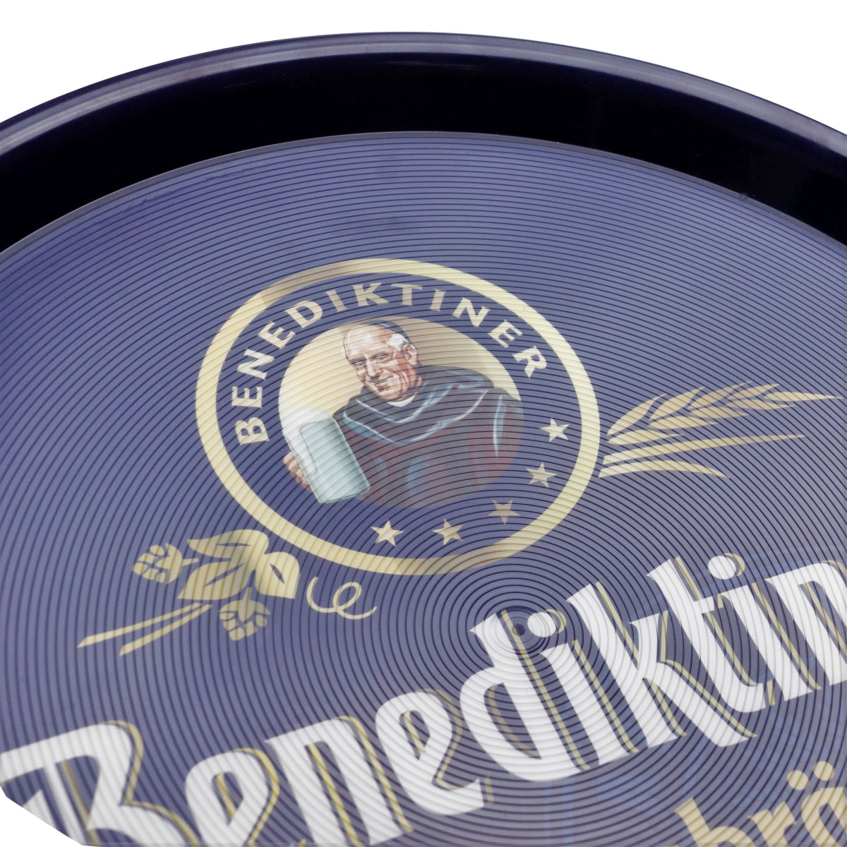 Benedictine beer tray Serving tray Waiter's tray Dark blue rubberized – View 3
