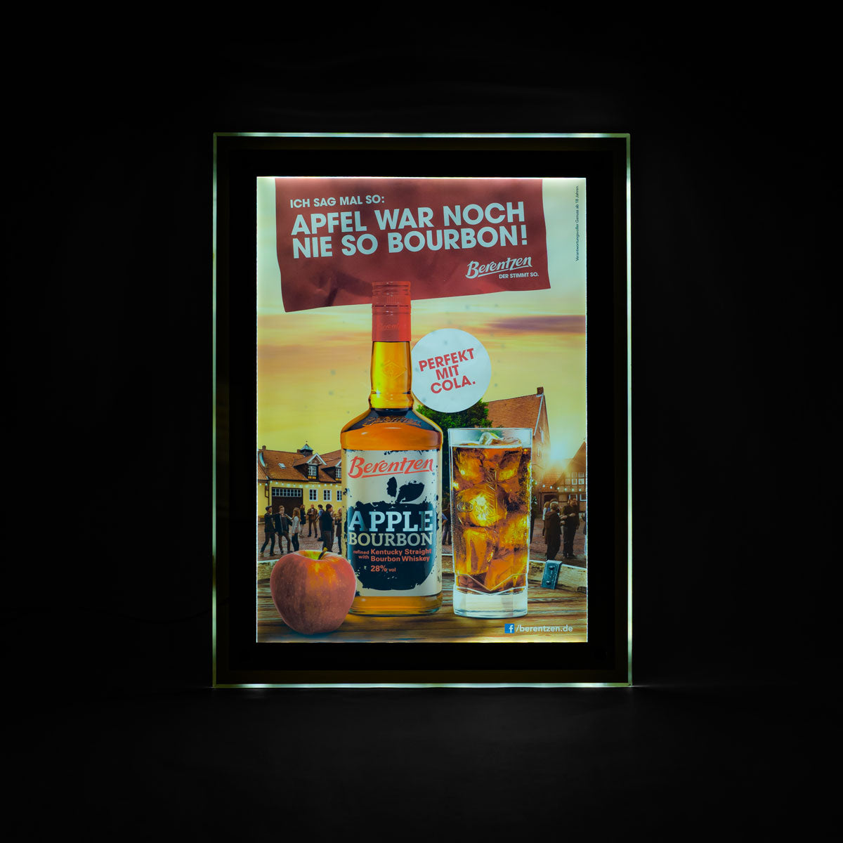 Berentzen liqueur LED neon sign 51x39 cm incl. power supply, framed A3