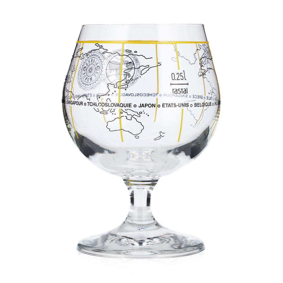 Bieres du Monde Beer Glass 0.25 L Goblet World Map Rastal – View 3