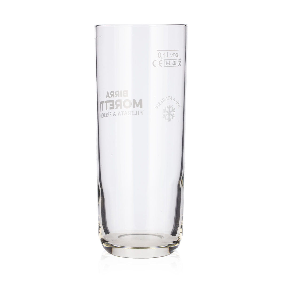 Birra Moretti Beer Glass 0.4 L Tumbler with White Logo Beer Glass Willibecher – View 3