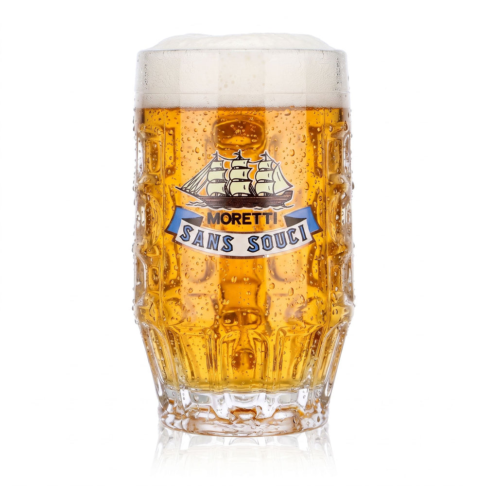 Birra Moretti Beer Glass Mug, 0.2 L, Sans Souci Relief