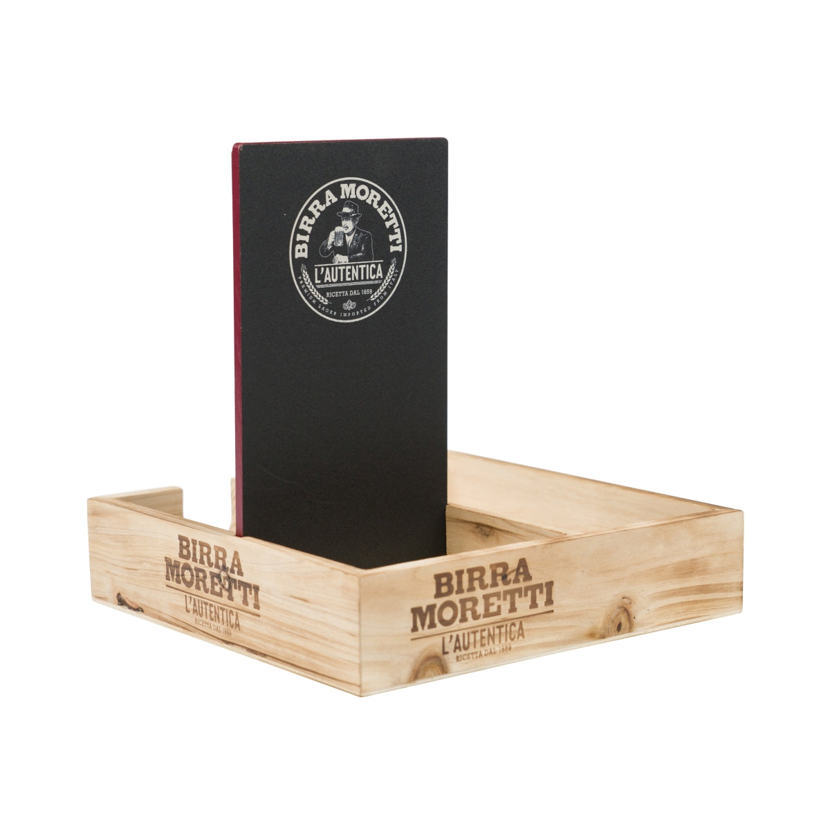 Birra Moretti Beer Table Display Barcaddy Tray Menu Gastro Wooden Board Bar – View 2
