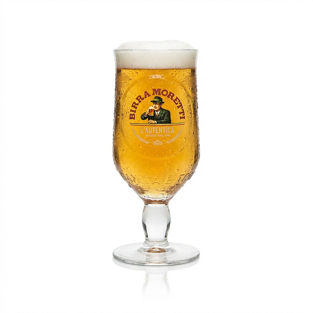 Birra Moretti Beer Glass 0.25l Goblet Glasses Ricetta Dal 1859 Beer Tulip Pils Italy