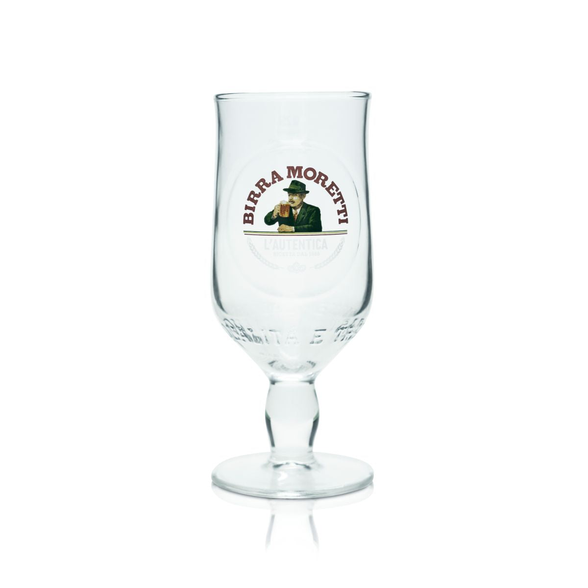 Birra Moretti Beer Glass 0.25l Goblet Glasses Ricetta Dal 1859 Beer Tulip Pils Italy – View 2