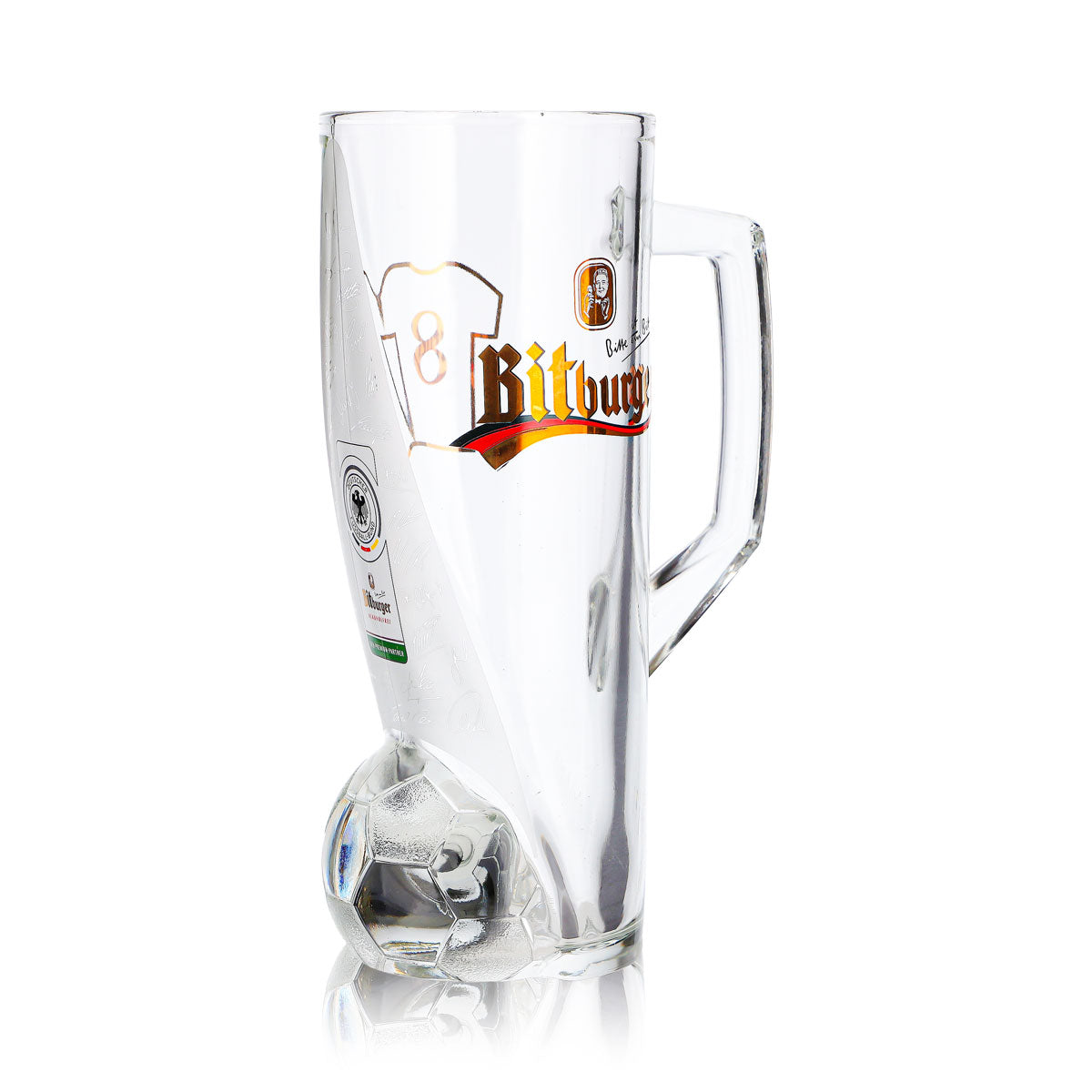 Bitburger Beer Glass, 0.4 L Mug, DFB Premium, Non-Alcoholic, Jersey Number 8 – View 3
