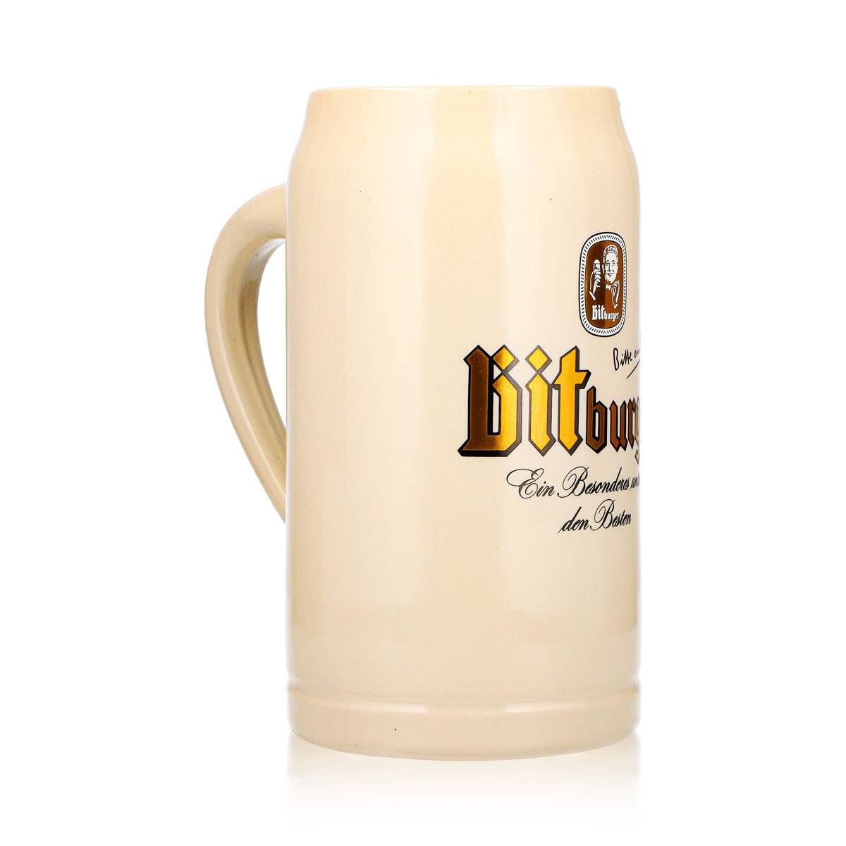 Bitburger Beer Glass, 1-Liter Clay Mug, Sahm Clay, Bavarian Mugs – View 3