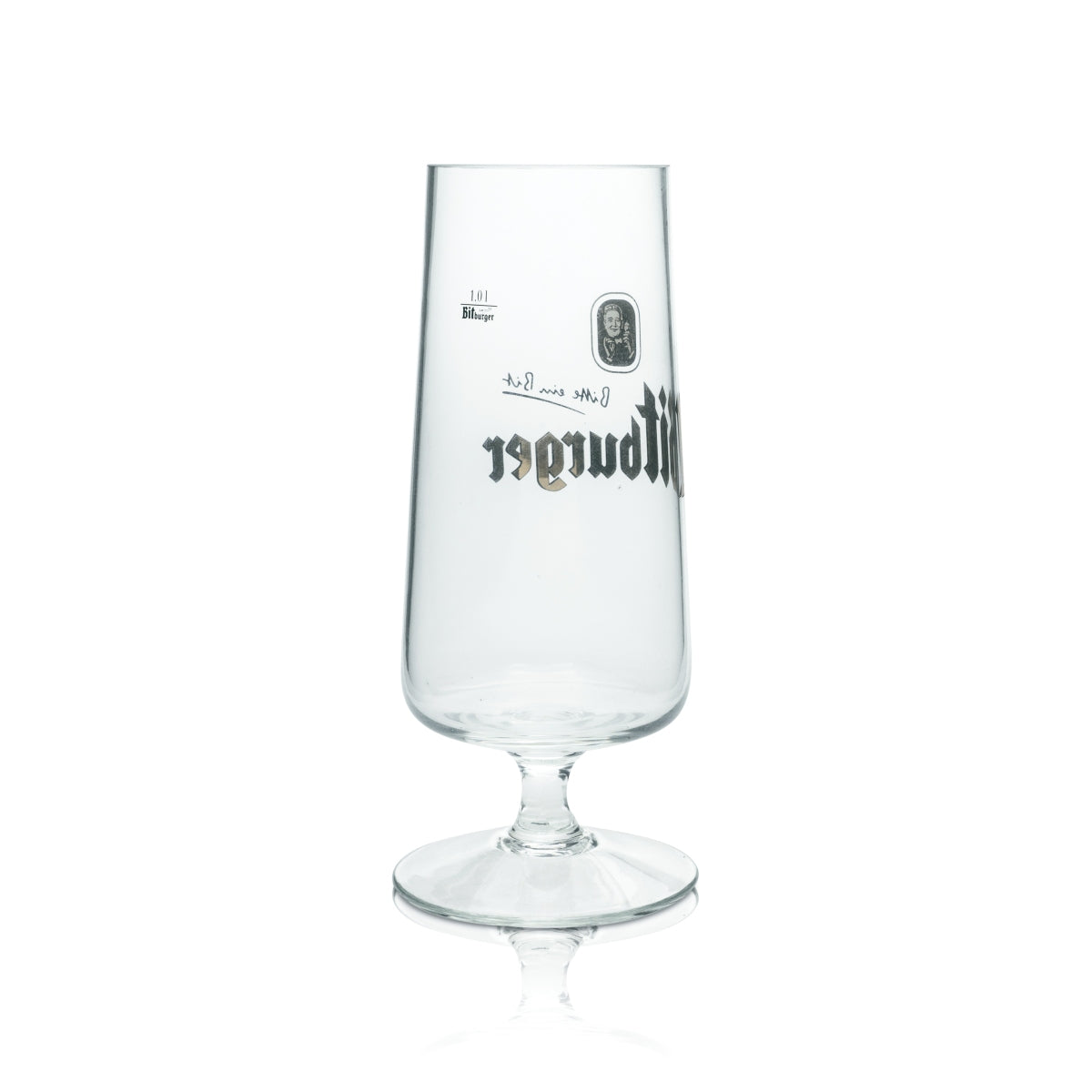 Bitburger beer glass 1l XL trophy tulip glasses boot stem brewery beer mug – View 2