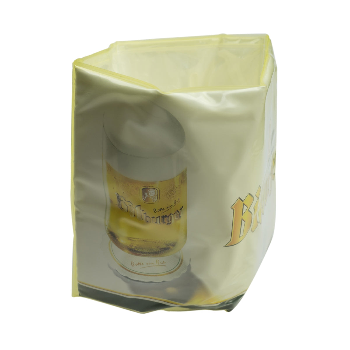 Bitburger Beer Cooler Sleeve 5l Keg Beige Gold Bottle Cooler Cooling Pad Bottles – View 2