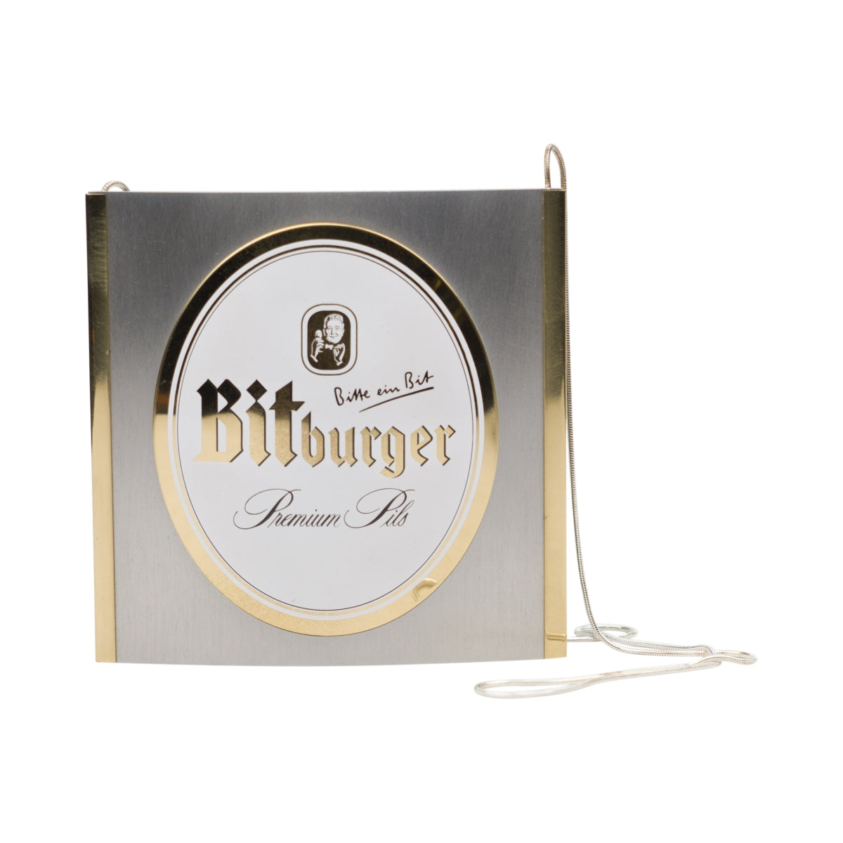 Bitburger beer tap sign tag metal plate with chain pub restaurant bar