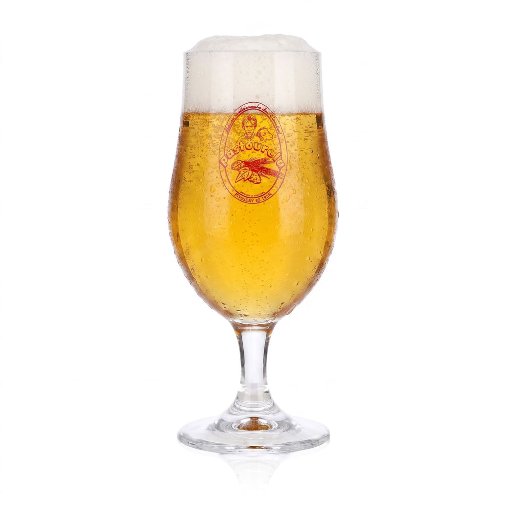 Brasserie de l'Ecir Beer Glass, 0.25 L, "Pastourela" Red Cristal Glass, Munich