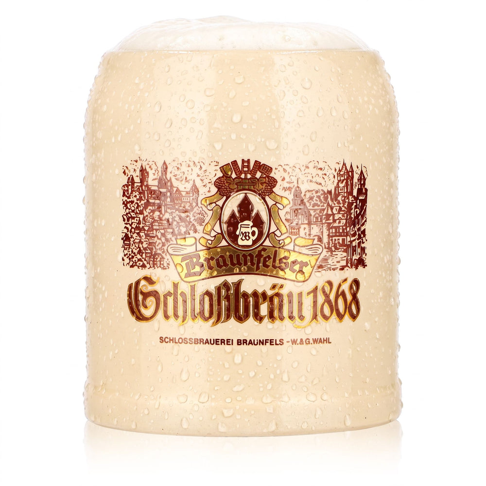 Braunfels Beer Glass, 0.25 L Clay Mug, Schloßbräu 1868 Clay