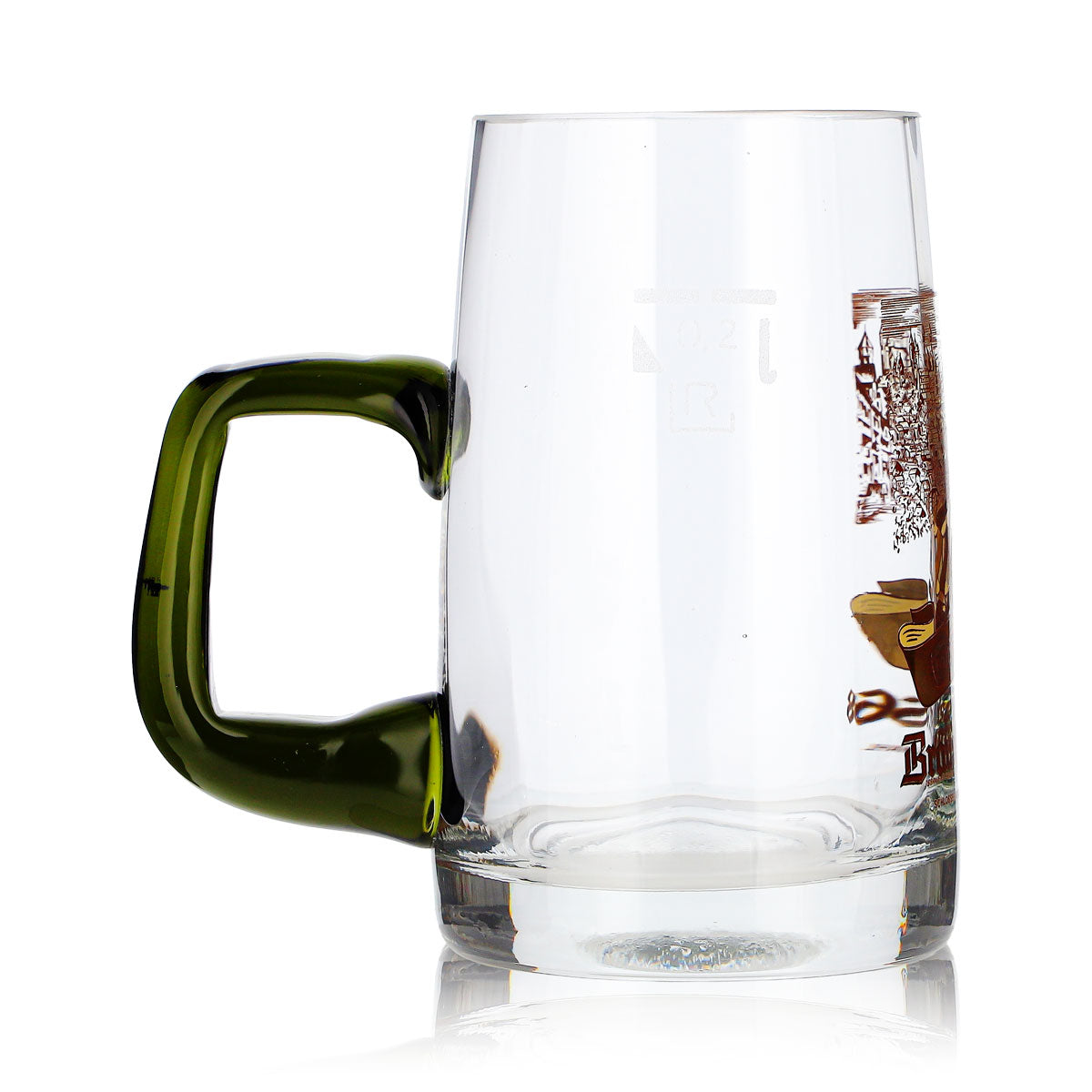 Braunfels Beer Glass, 0.2 L Mug with Green Handle – View 3