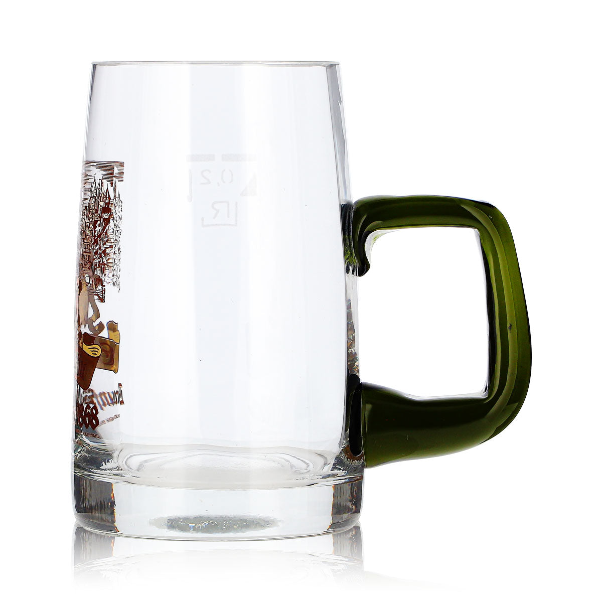 Braunfels Beer Glass, 0.2 L Mug with Green Handle – View 5