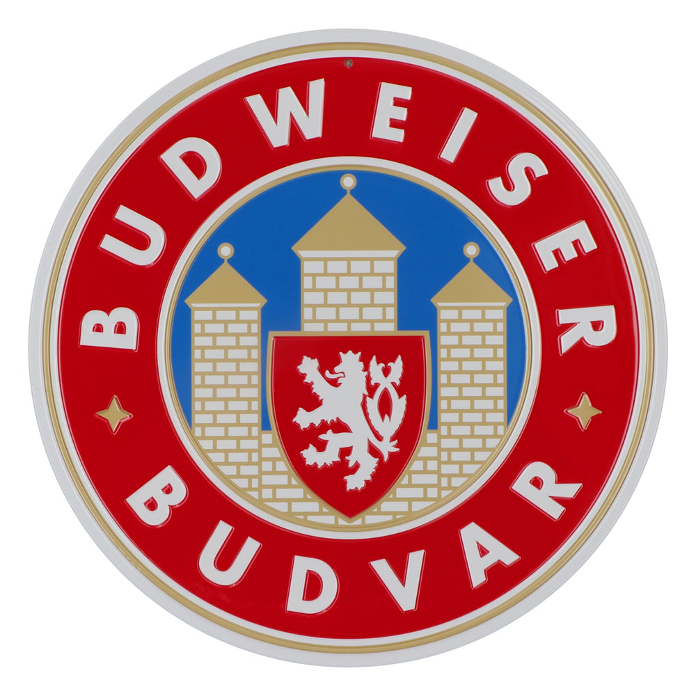 Budweiser beer tin sign advertising sign wall decoration round "Budvar"