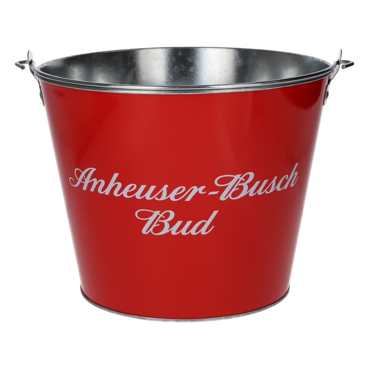 Budweiser Beer Ice Bucket, 23.5 Diameter, New, Metal, Red – View 3
