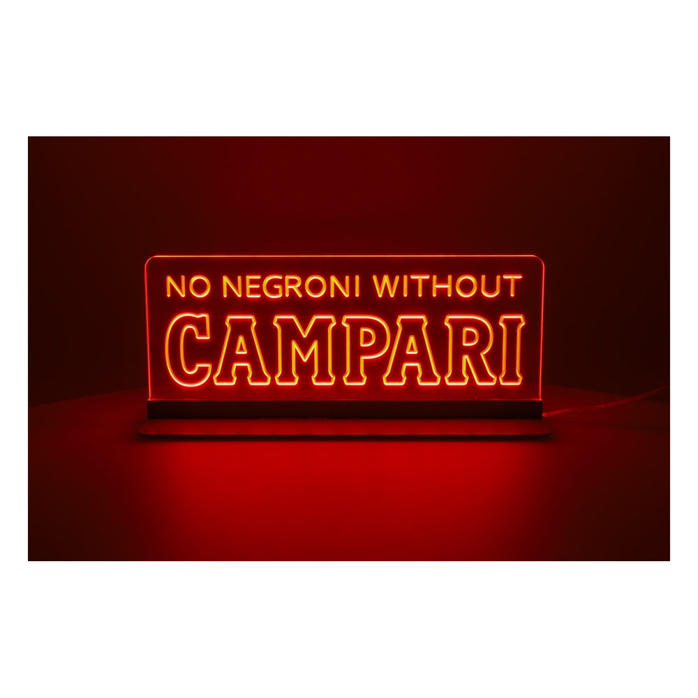 Campari liqueur LED neon sign "No Negroni Without Campari"