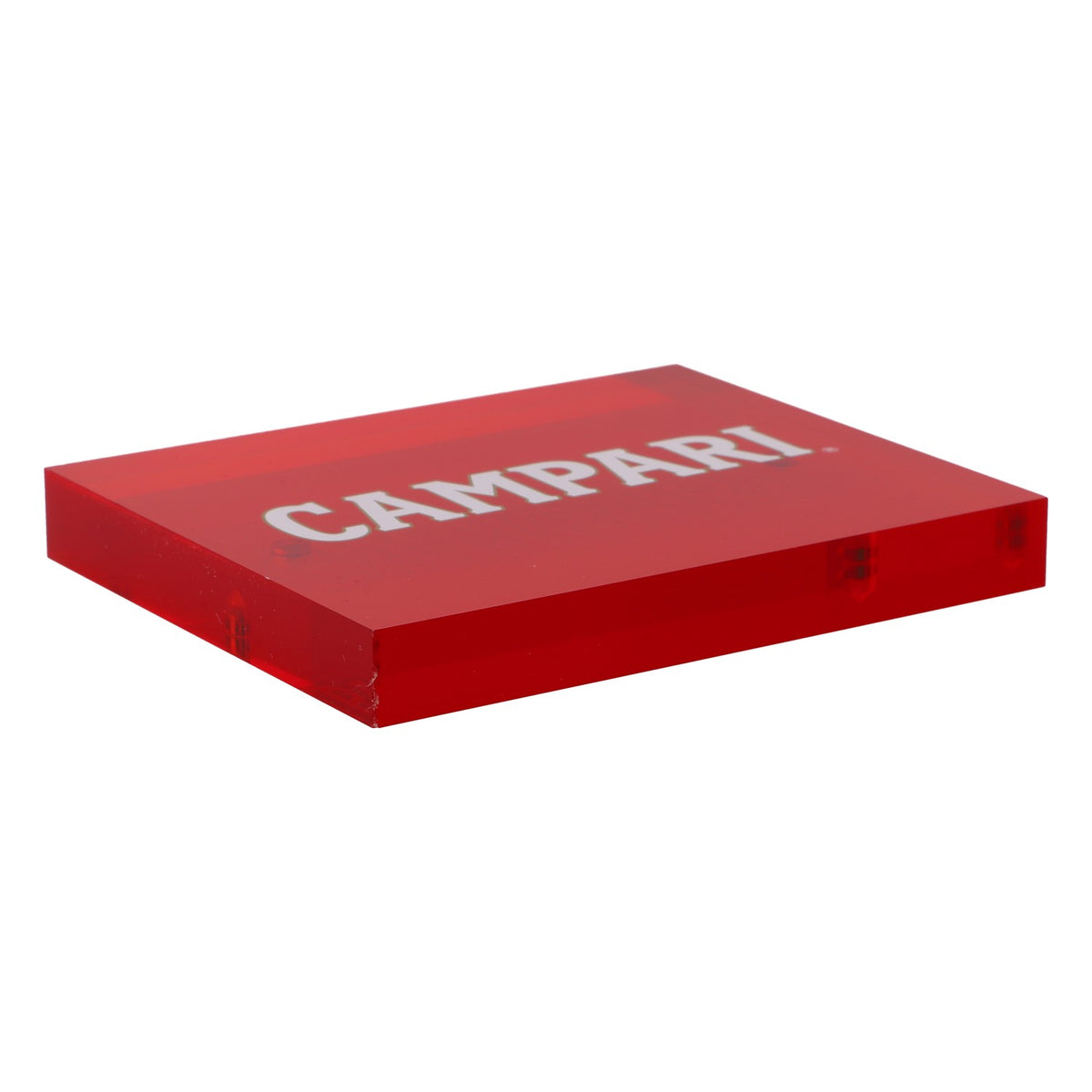 Campari liqueur coaster Glass coaster white lettering red