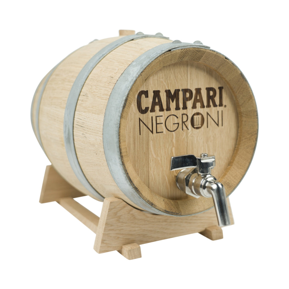 Campari Negroni Schnapps Barrel 5L Wooden Barrel Tap Cocktail Aged Oak Natural Bar