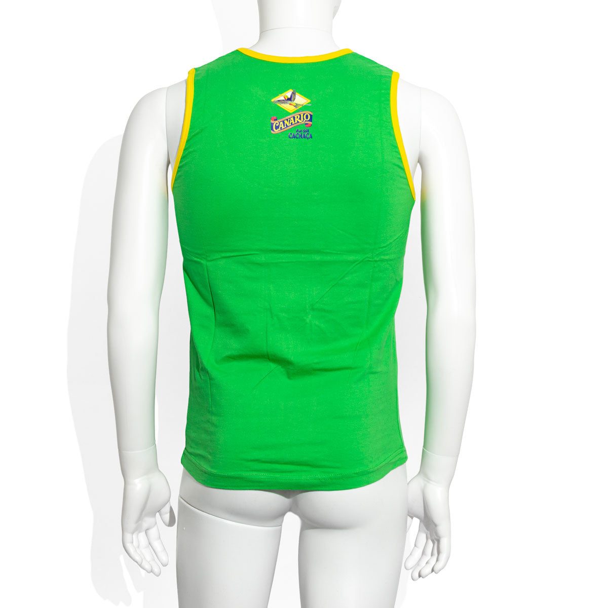 Canario Cachaca T-shirt for men, light green, round neckline, yellow trim, size M – View 3