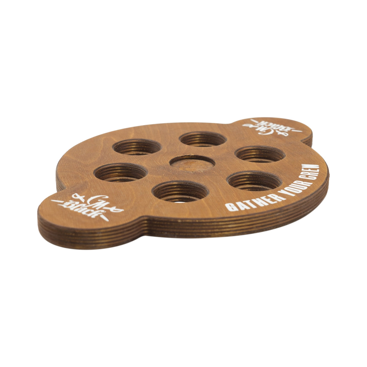 Captain Morgan Black Rum Tray 24cm for 6 Shot Glasses Wooden Carrier Bar Latte – View 2