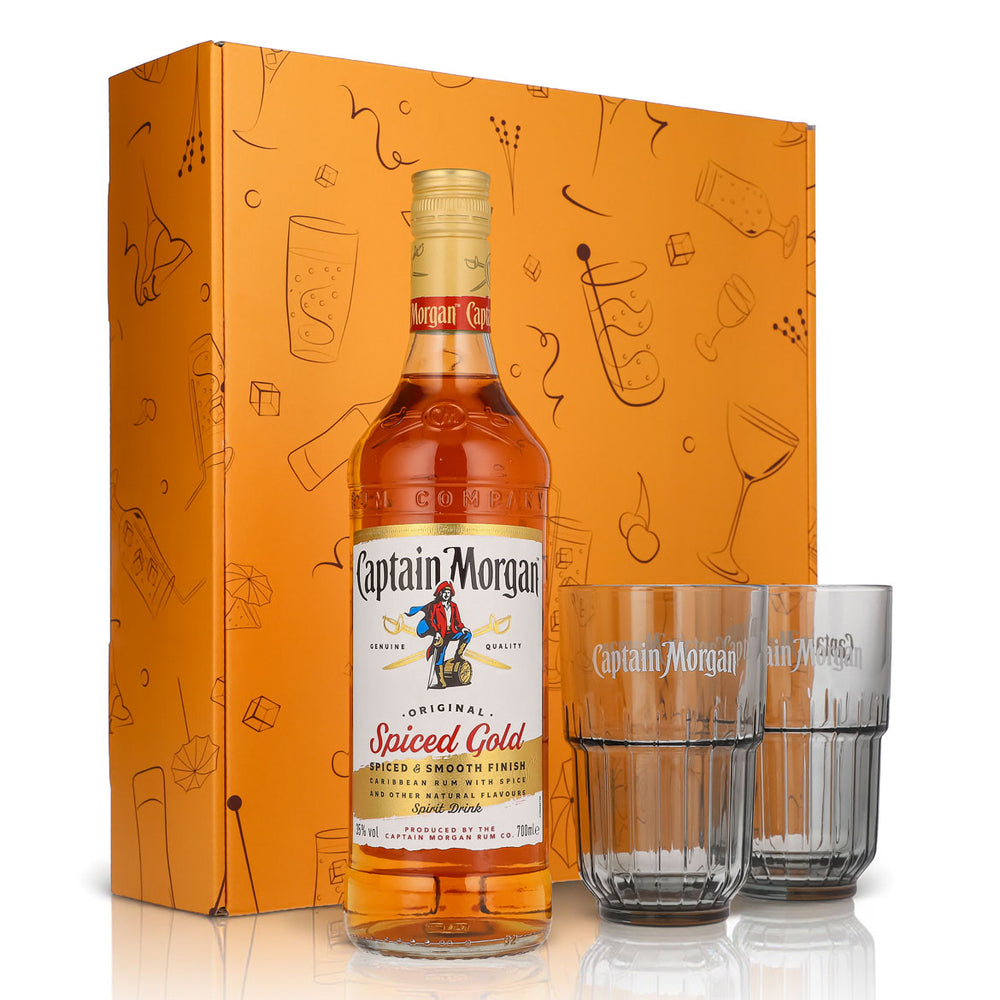 Captain Morgan gift sets orange long drink glass relief