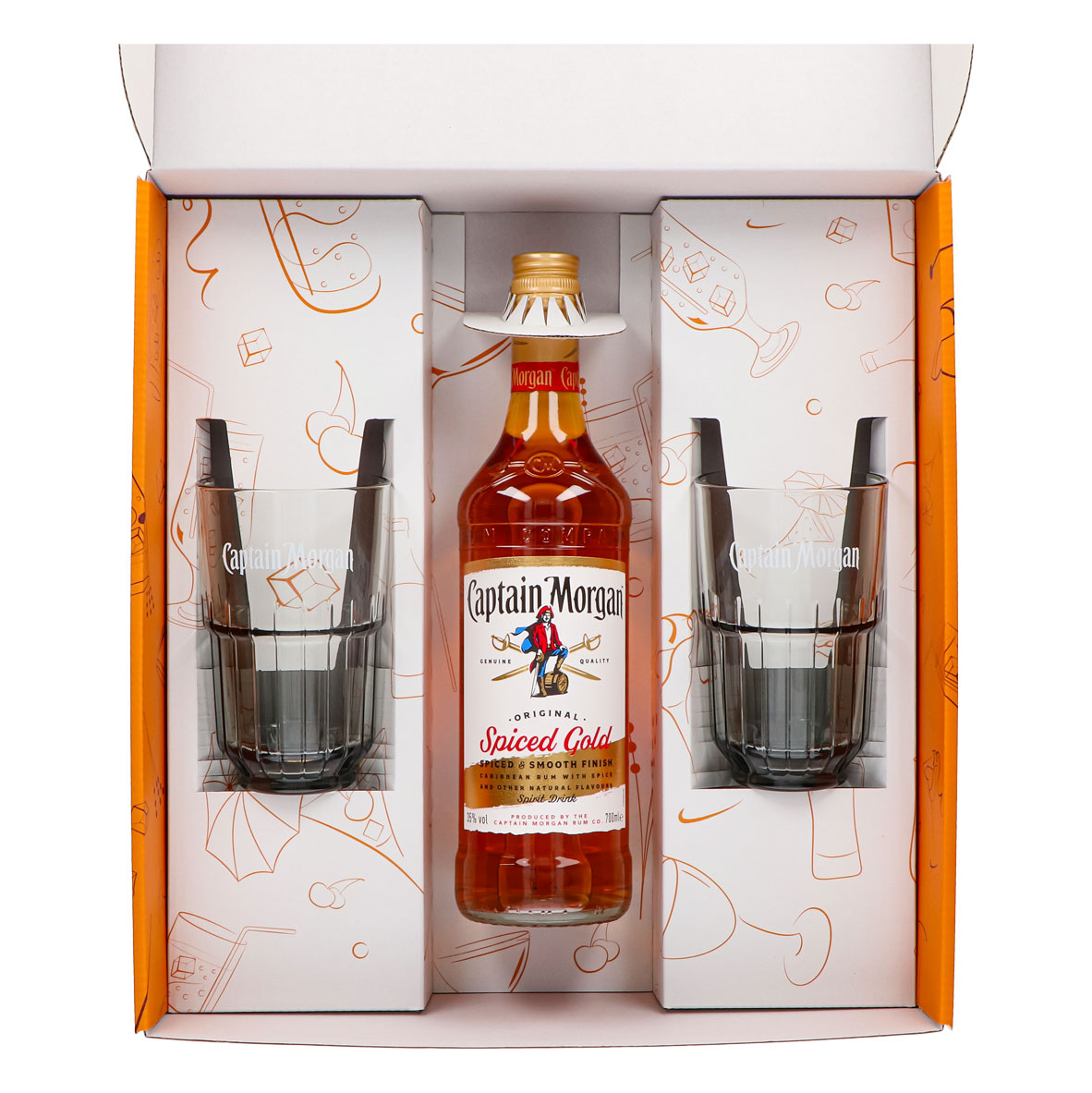 Captain Morgan gift sets orange long drink glass relief – View 3