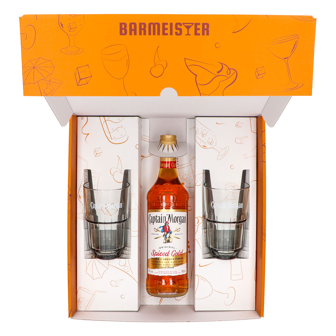 Captain Morgan gift sets orange long drink glass relief – View 5