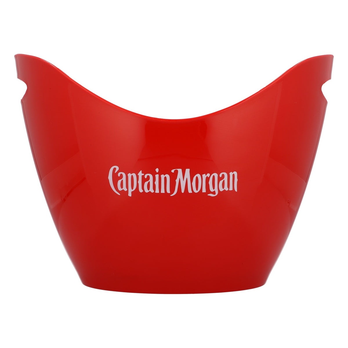 Captain Morgan Rum Bottle Cooler Ice Bucket Red with White Logo on Both Sides