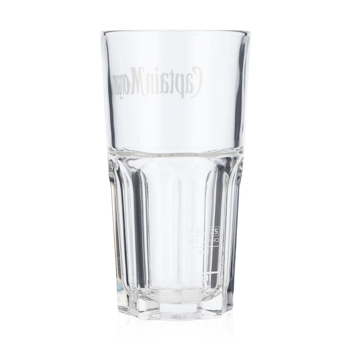 Captain Morgan Rum Glass 4cl Long Drink Glass Captain Morgan White Logo – View 3