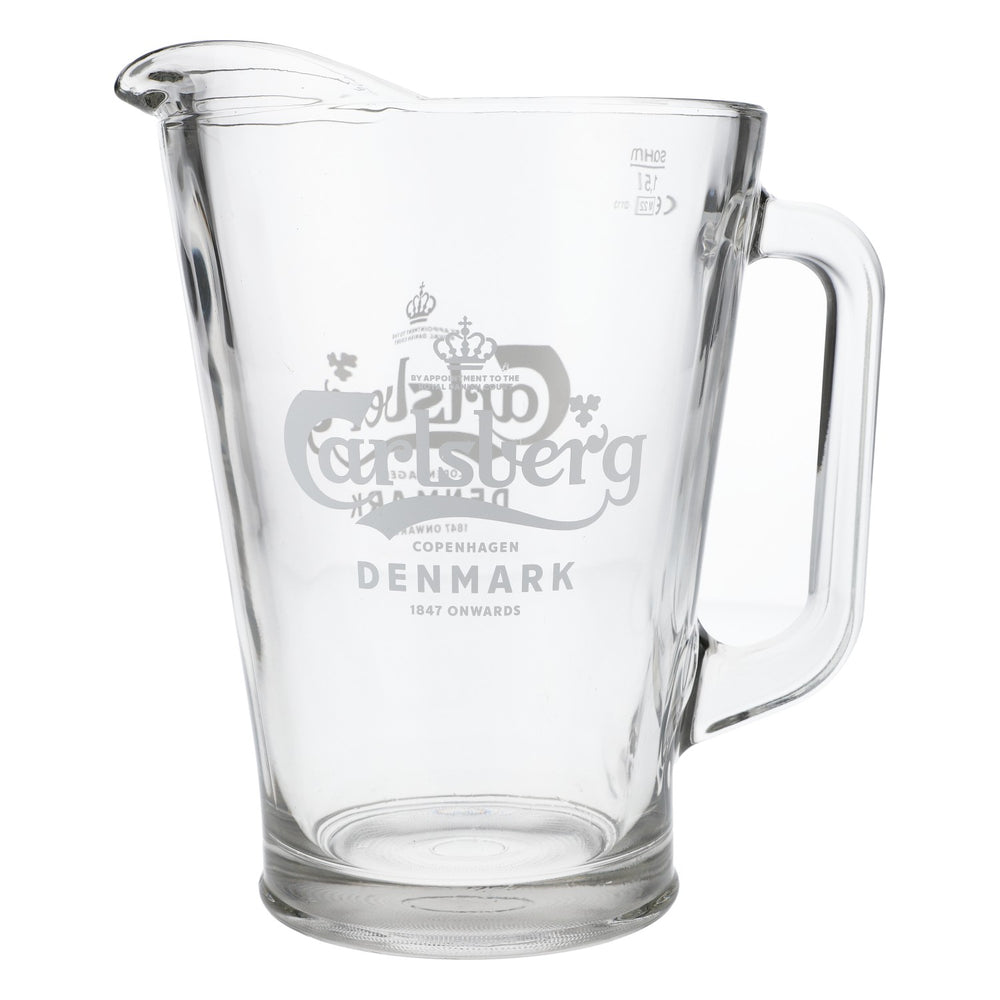 Carlsberg Beer Glass Carafe Pitcher Real Glass Pourer Party Logo Horizontal