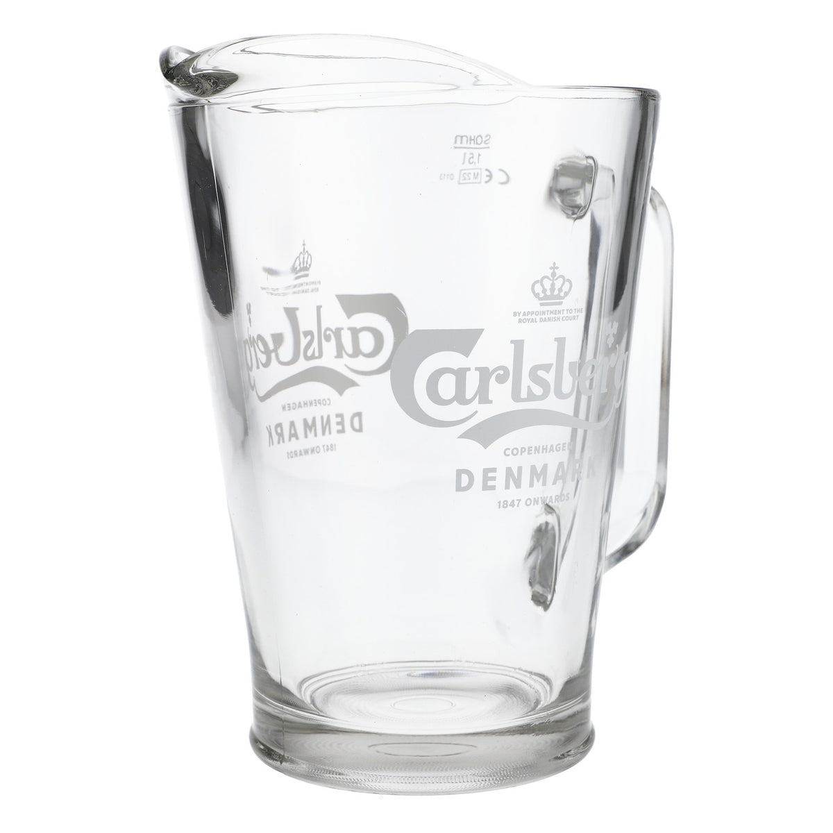 Carlsberg Beer Glass Carafe Pitcher Real Glass Pourer Party Logo Horizontal – View 2