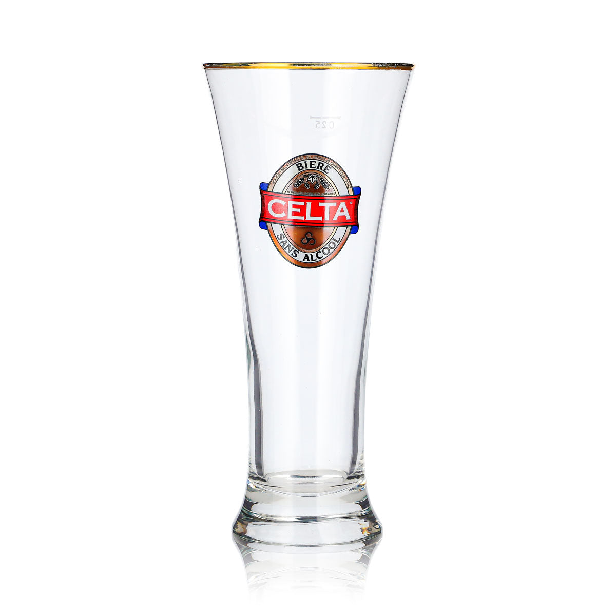 Celta Beer Glass, 0.25 L, Goblet with Gold Rim