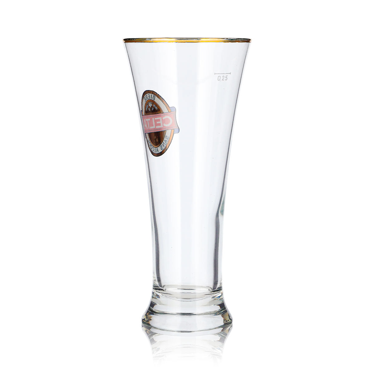 Celta Beer Glass, 0.25 L, Goblet with Gold Rim – View 3