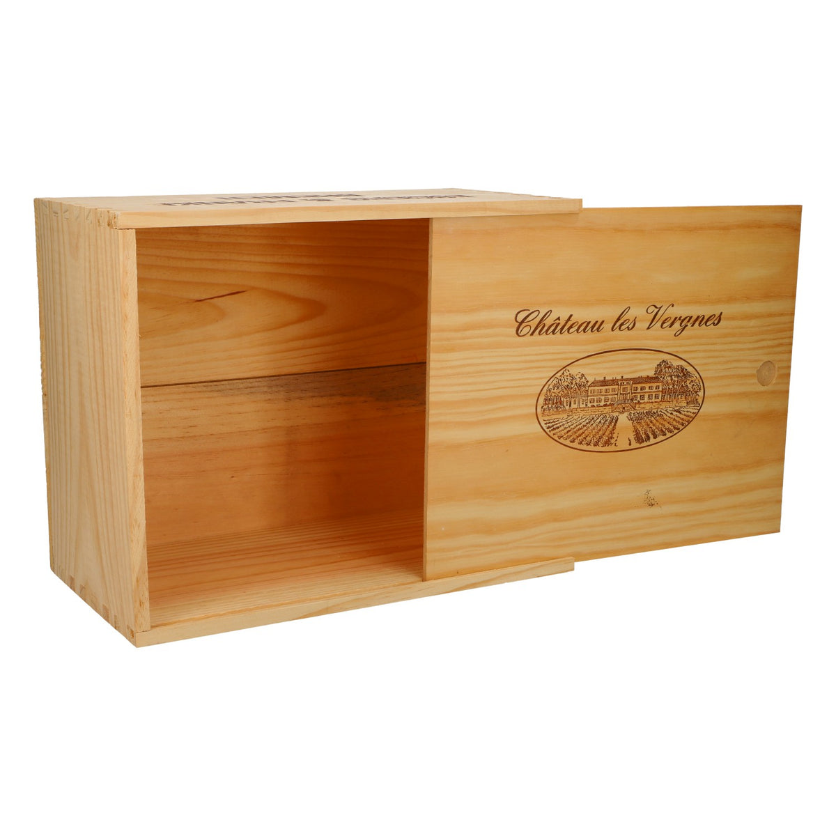 Chateau les Vergnes Wine Wooden Box Home Decor 33x27x18.5 cm – View 4