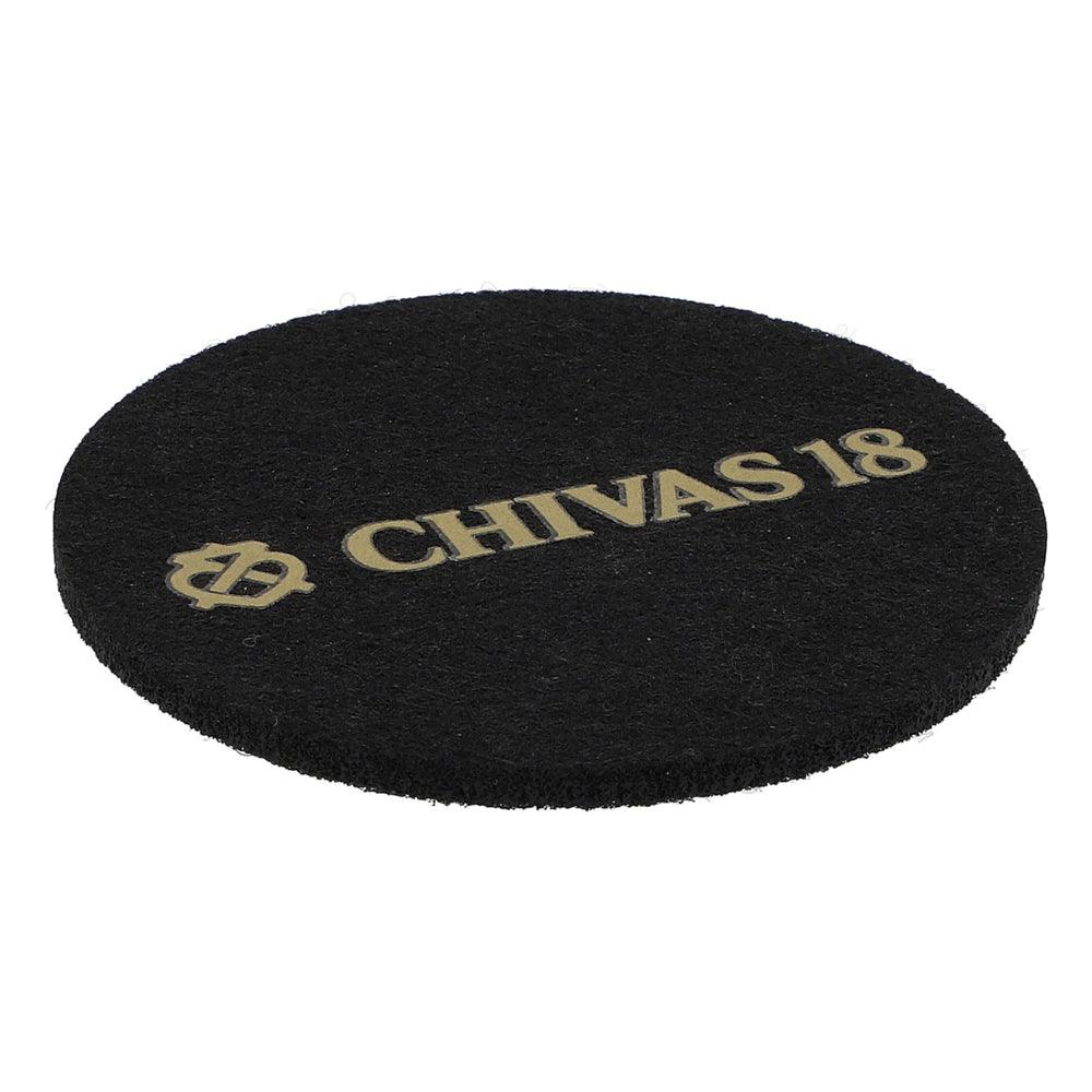 Chivas Regal Whiskey Felt Coaster Black 6.2 cm Diameter "Chivas 18"