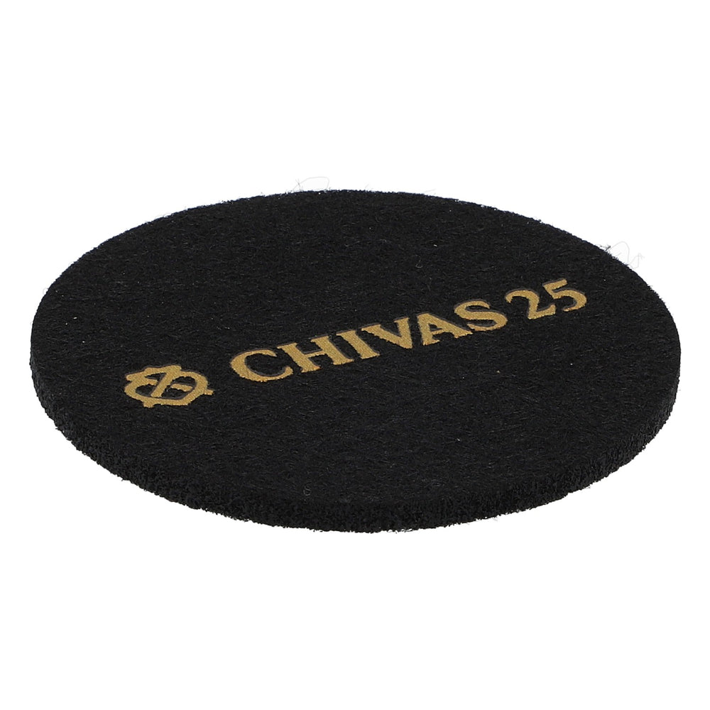 Chivas Regal Whiskey Felt Coaster Black 6.2 cm Diameter "Chivas 25"