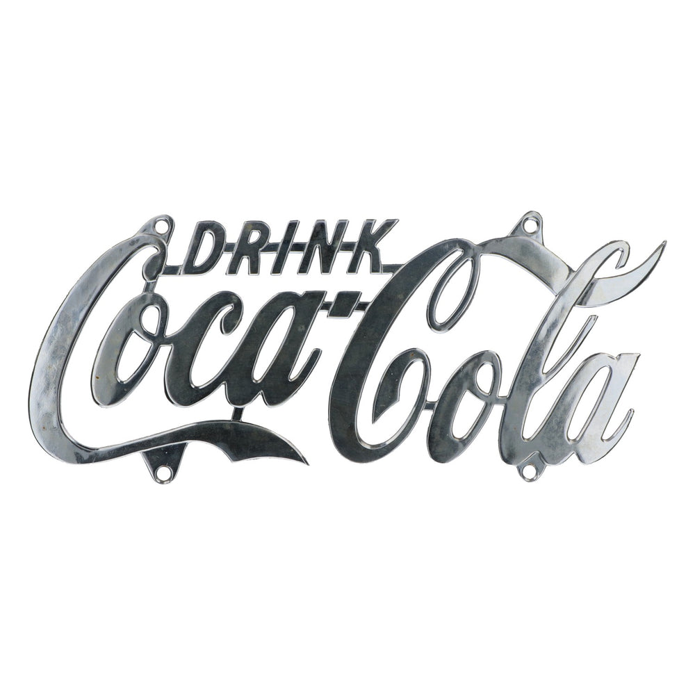 Coca-Cola Metal Sign Wall Decoration, Silver, Retro, Very Rare