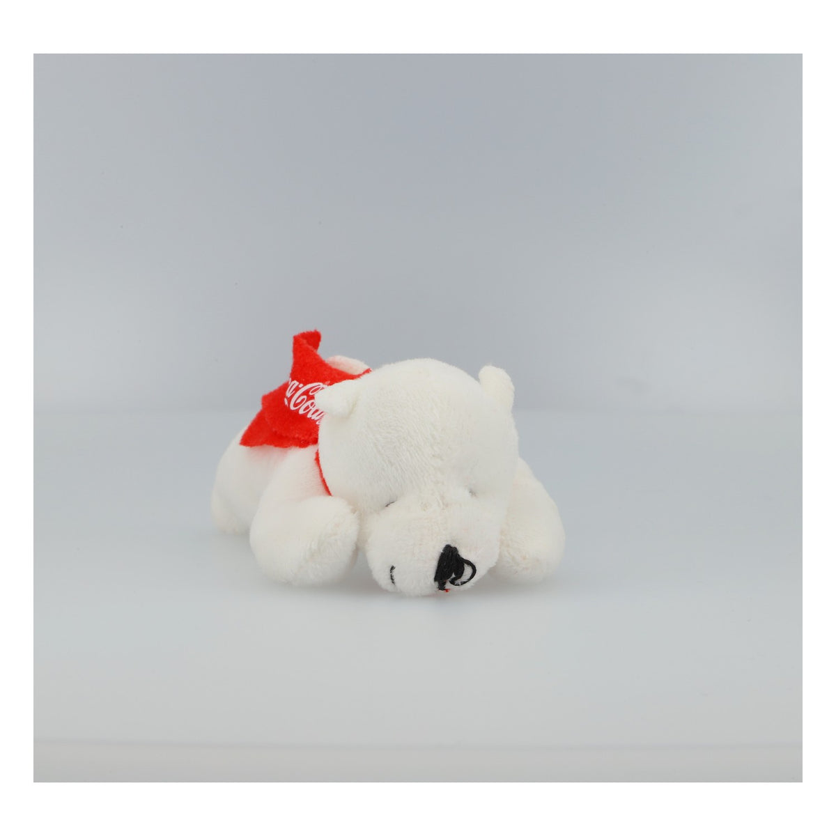 Coca-Cola Polar Bear Plush Toy (Lying Down), New, White with Red Scarf, Collector's Item, Decorative Gift – View 2