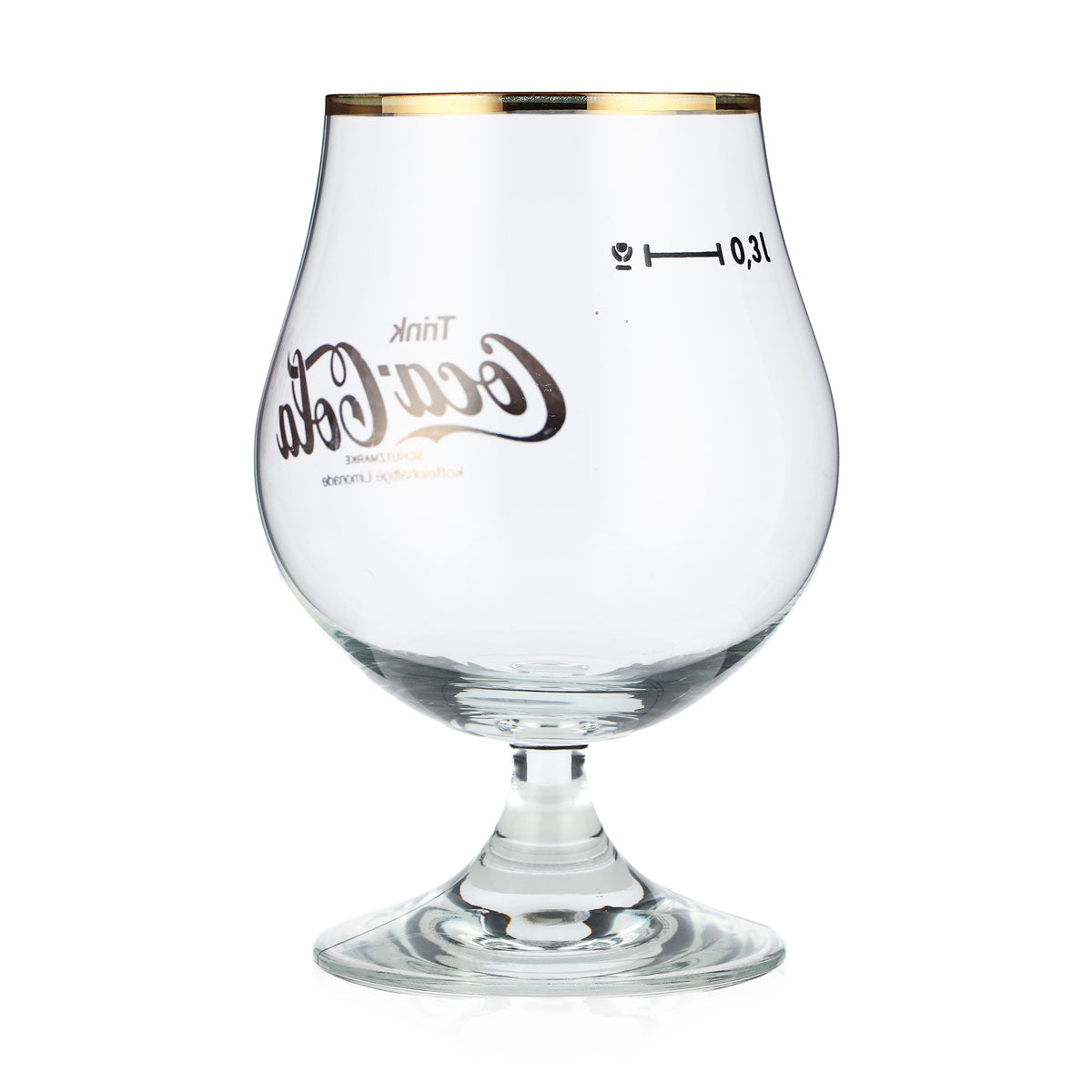 Coca Cola Glass Swivel Glass 0.3l Cocktail Glass Golden Logo – View 3