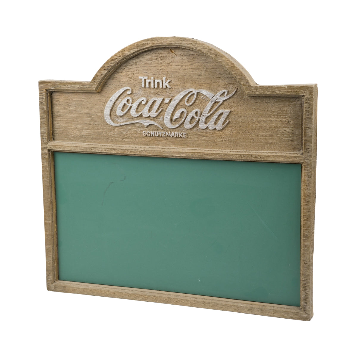 Coca Cola chalkboard wood look green retro plastic injection molded wall advertisement