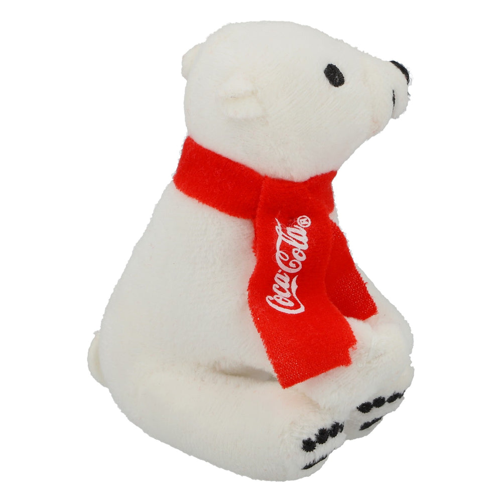 Coca-Cola Polar Bear Plush Toy (Sitting with Scarf), 11 cm – Collectible, Gift Idea