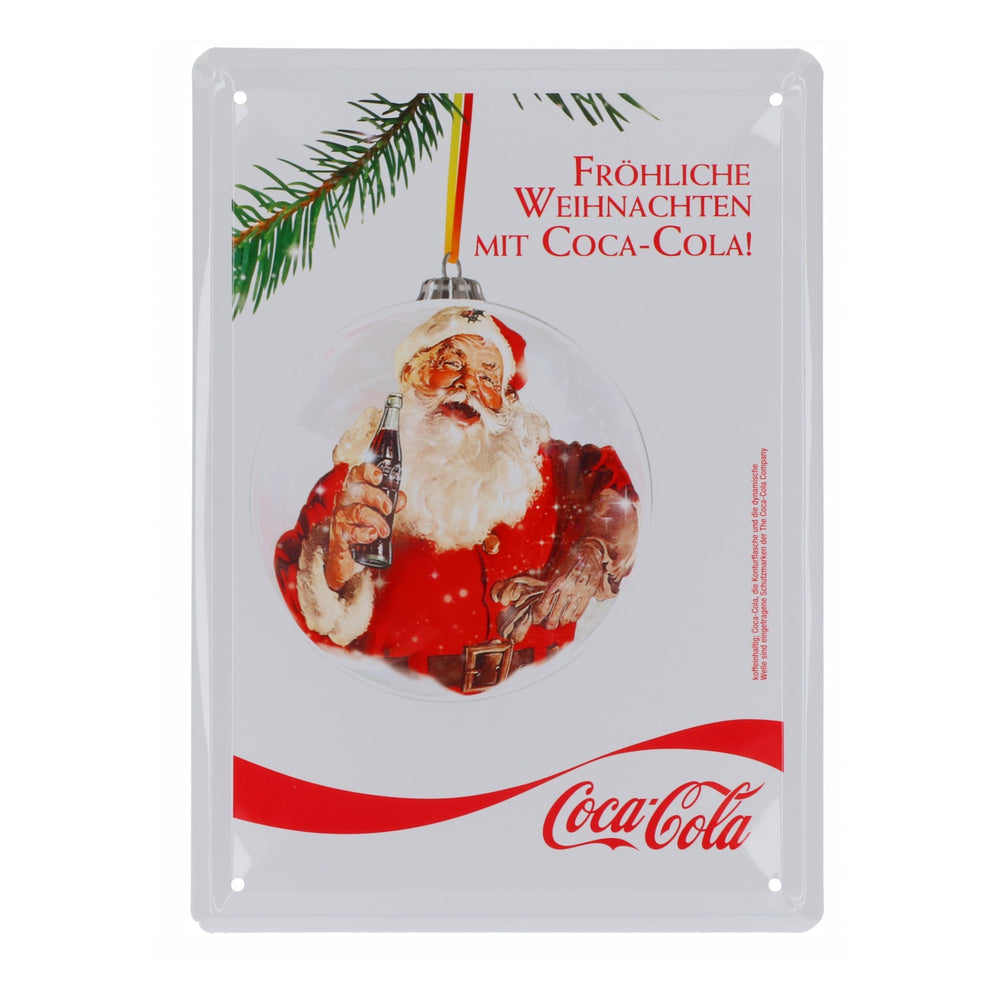 Coca Cola soft drink tin sign wall sign 21x15 cm "Merry Christmas with Coca-Cola"