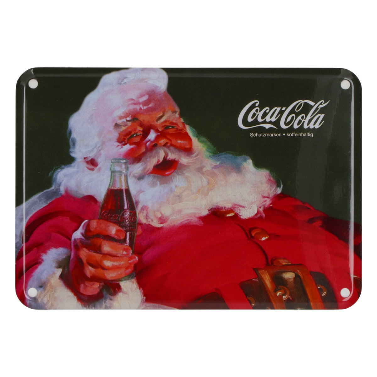 Coca Cola soft drink tin sign wall sign wall decoration Christmas 15x10.5 cm Santa Claus