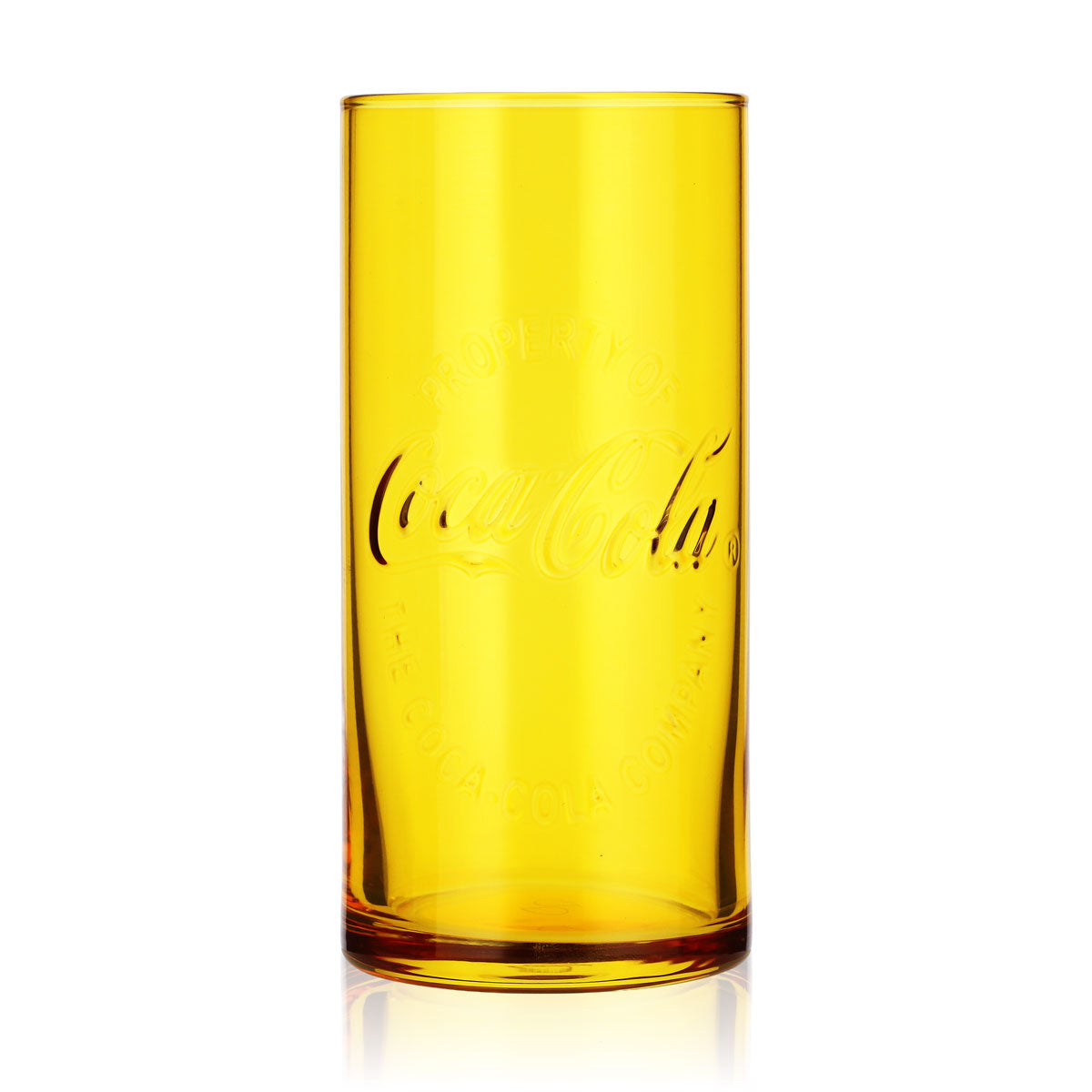 Coca-Cola Soft Drink Glass, 0.36 L, Contoured, Yellow, McDonald's Special Edition