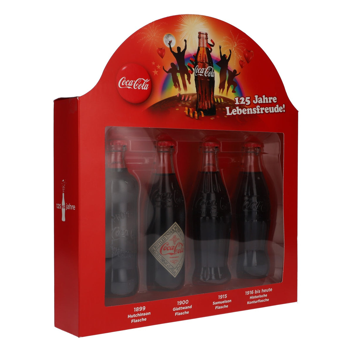 Coca Cola Soft Drink Collector's Set 125 Years of Joy! 4 Bottles