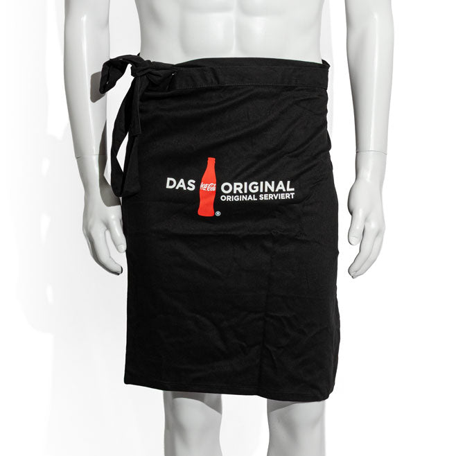 Coca Cola Soft Drink Apron Waiter Apron Bistro Apron Short Black "The Original" with Pocket